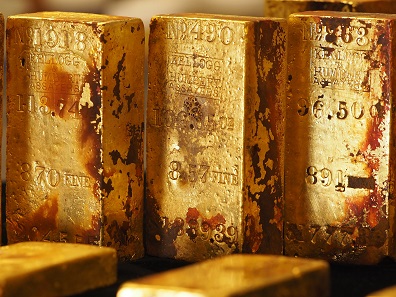A few of the 45 historic Gold Rush-era ingots recovered from the SS Central America in 2014.Photo: Phil Arnold/Professional Coin Grading Service.