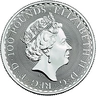 Great Britain / 100 GBP / 999.5 platinum / 31.21g / 32.69mm / Design: Philip Nathan.