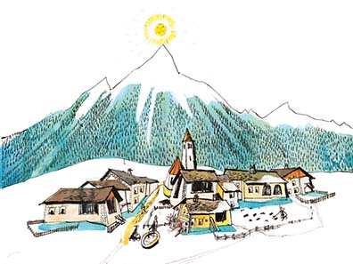 The village, where Bell-Ursli lives. ©.