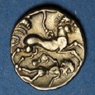 Lot 6: Aulerques Diablintes. Quart de statère d’or à la situle.