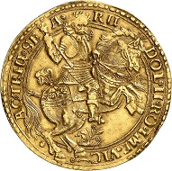 865: Hildesheim / City. Gold donative in the weight of 10 ducats no date (after 1618). Very rare. Very fine to extremely fine. Estimate: 50,000 euros. Hammer price: 120,000 euros.