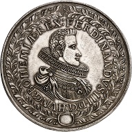 1271: Holy Roman Empire. Ferdinand III., 1625-1637-1657. Sixfold reichstaler 1629, Prague. Extremely fine. Estimate: 20,000 euros. Hammer price: 110,000 euros.