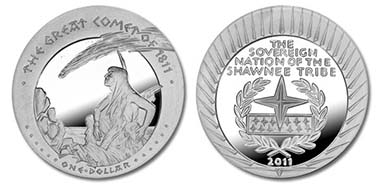 2011 The Great Comet of 1811 Silver Dollar - 1 oz 999 silver.