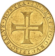 1425: Netherlands. Deventer / City. Portugaleser of 10 ducats no date (1640). Extremely fine+. Estimate: 200,000 euros. Hammer price: 240,000 euros.