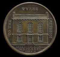 Obverse: Medal depicting Archbishop Richard Robinson, founder of Armagh library, now Armagh Robinson Library, 1771. Reverse: Medal commemorating the opening of Armagh library, 1771, depicting the library façade which is recognisably the same today. © Armagh Robinson Library