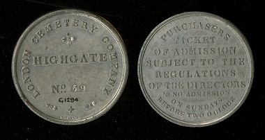 Admission ticket for Highgate Cemetery, issued by London Cemetery Company. © the Trustees of the British Museum