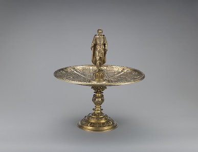 The Vitellius Tazza, c.1587 – c.1599 (figure and dish), 19th century (foot); Netherlands?; silver gilt: The Metropolitan Museum of Art, Fletcher Fund 1945; 9.2018. Photo: © The Metropolitan Museum of Art.