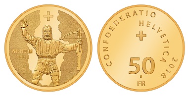 Switzerland / 50 CHF / Gold .900 / 11.29g / 25mm / Design: Angelo Boog / Mintage: 4,250.