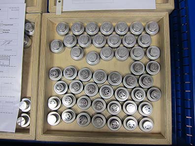 Minting coins requires a great number of completely identical minting tools. Photograph: UK.