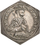 No. 1267: Transylvania. Michael Apafi, 1661-1690. Hexagonal reichstaler klippe 1663, Arx Fogaras. Extremely rare. Extremely fine. Estimate: 30,000 euros.
