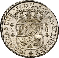 No. 1272: Chile. Fernando VI, 1746-1760. 8 reales 1758, Santiago. Extremely rare. Outstanding, well struck specimen. Very fine to extremely fine. Estimate: 25,000 euros.