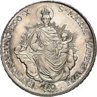 No. 1351: Holy Roman Empire. Leopold II, 1790-1792. Convention taler 1790 Vienna, on behalf of Hungary. Royal taler. Very rare in this condition. FDC. Estimate: 15,000 euros.