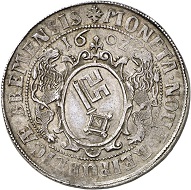 No. 2762: Bremen. Reichstaler 1602. Very rare. Extremely fine. Estimate: 15,000 euros.