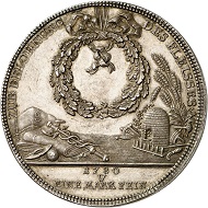 No. 3062: Saxony. Friedrich August III (I), 1763-1806-1827. Double konventionstaler 1780, Dresden. Only 20 specimens struck. Extremely fine to FDC. Estimate: 35,000 euros.