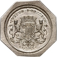 No. 4218: Lippe. Friedrich Adolf, 1697-1718. Octogonal klippe in the weight of 1 1/4 reichstaler 1715, Detmold. Very rare. Extremely fine. Estimate: 6,000 euros.