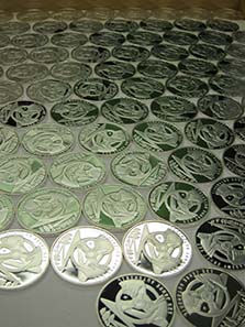 125th anniversary of the automobile: commemorative coin in silver. Photograph: UK.