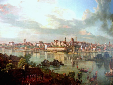 Canaletto, view from Warsaw overlooking the Royal Castle.