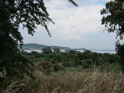 From the ruins of the city of Nicopolis, the Gulf of Ambracia can be seen. Photograph: KW.