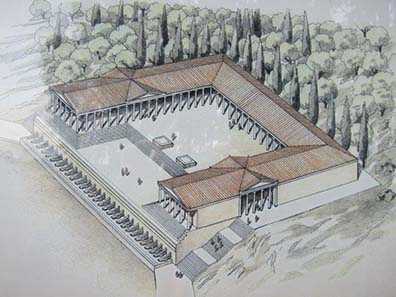 Reconstruction drawing of the victory monument of Augustus. Photograph: KW.