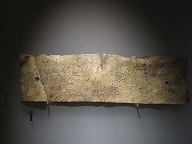Lead tablet with an inquiry to the oracle. Ioannina Museum. Photograph: KW.