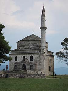 Fetiye Mosque with the tomb of Ali Pasha in front of it. Photograph: KW.