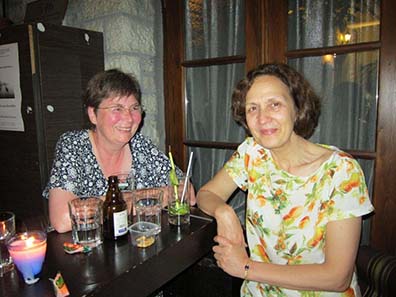 In a pub near the lake of Ioannina. To the left: Ursula Kampmann; to the right: Katerini Liampi. Photograph: KW.