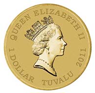 Tuvalu - 1 TVD - Aluminium/Bronze - 13.8 g - 30.6 mm - Mintage: Unlimited - Designer: Wade Robinson.
