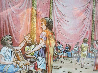 Reconstruction of the festivity prior to the departure of Alexander III. Photograph: KW.