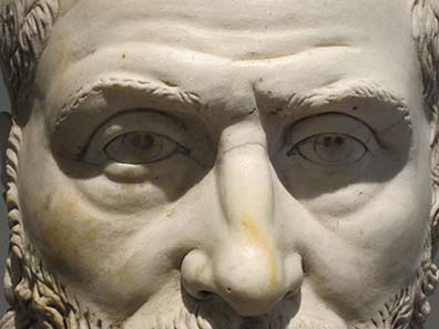 Detail of a herm with the portrait of Herennianos. Photograph: KW.