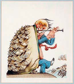 Tullio Pericoli (*1936), The Moneycatcher (Der Geldfänger), 1986.