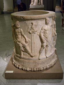 Thunderbolt grave from the 1st cent. A. D. with depiction of the 12 gods. Naples National Archaeological Museum. Photograph: UK.