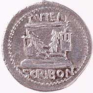 Denarius of L. Scribonius Libo. From Wyprächtiger Collection. MoneyMuseum, Zurich.