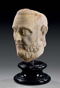 No. 12: Traianus Decius (?). Marble, middle of 3rd cent. A. D. H 26 cm. Estimate: 50,000 Euros. Price realized: 63,250 Euros.