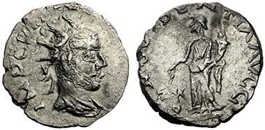 No. 876: ROMAN IMPERIAL TIMES. Regalianus. Antoninian, Carnuntum, 260. Rev. PROVIDENTIA AVGG. RIC V 2, 587, 8. Of utmost rarity. Hammer price: 14,000 Euros.