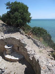 Vista from the basilica to the sea. Photograph: KW.