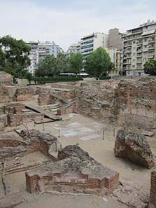 Part of the unearthed Palace of Galerius. Photograph: KW.