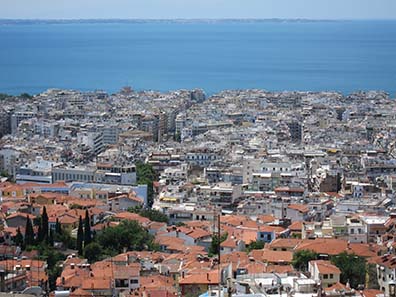 View at Thessaloniki from the upper town. Photograph: KW.