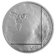 Latvia - 1 lats - 925 silver - 22.00 g - 35.0 mm - Mintage: 5,000 - Designer: Kristaps Gelzis (graphic design), Ligita Franckevica (plaster model).