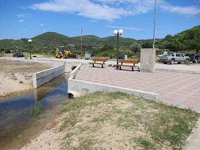The seafront of Toroni, all dressed up. Photograph: KW.