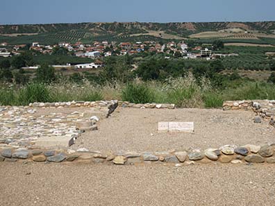 View from the city hill of Olynthos to the lowlands. Photograph: KW.