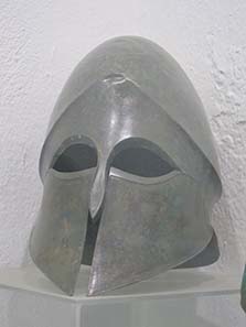 Helmet from the Lambropoulos Collection. Photograph: KW.