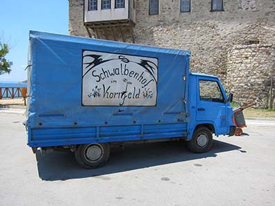 Old German trucks are in use for some more time in Greece. Photograph: KW.