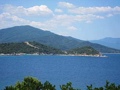 View at the town wall of Stageira. Photograph: KW.