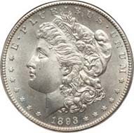 Morgan Silver Dollar 1893-S. MS67.