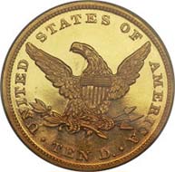 1863 $ 10. PR65.