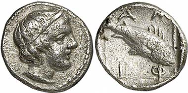Amphipolis. Obol, 420-357. Young man. Rev. fish. From auction Gorny & Mosch 186 (2010), 1224.