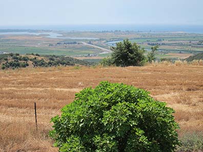 The excavation site high above the Strymon River, the sea in the background. Photograph: KW.