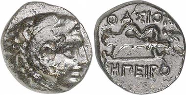 Krenides. AE, 360-356. Herakles. Rev. club and bow. From auction Gorny & Mosch 191 (2010), 1240.