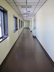 The way to the Convention Center leads through endless corridors. Photograph: UK.