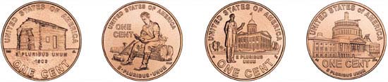 1 cent special editions from 2009. Source: Wikipedia.